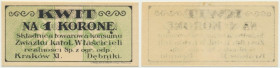 Kraków, Składnica Związku katol. Właścicieli realności, 1 korona 1919