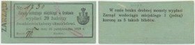 Kraków, Zarząd Wodociągu Miejskiego, 20 halerzy 1918 - PAŹDZIERNIKA