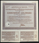 Ostpreußische Landschaft, Certyfikat udziału w listach zastawnych, 100 Goldmark