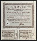 Ostpreußische Landschaft, Certyfikat udziału w listach zastawnych, 25 Goldmark
