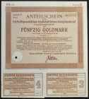 Ostpreußische Landschaft, Certyfikat udziału w listach zastawnych, 50 Goldmark (Neue Pfandbriefe)