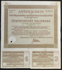 Ostpreußische Landschaft, Certyfikat udziału w listach zastawnych, 500 Goldmark