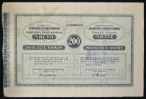 Fabryka Papieru Cygaretowego, przedtem 'Zygmunt Weiser' Towarzystwo Akcyjne, 200 koron 1914