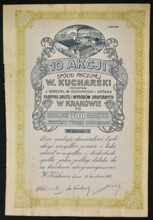 'J. Górecki, W. Kucharski i S-ka' S.A. Fabryka Wyrobów Metalowych w Krakowie, 10...