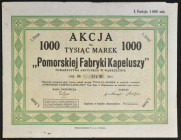 Pomorska Fabryka Kapeluszy, 1.000 mkp, Emisja I