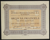 Spółka Pedagogiczna S.A. w Poznaniu, 100 zł