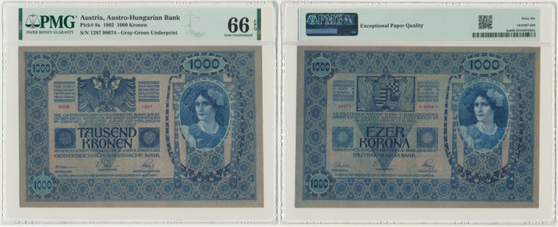 Austria, 1.000 Kronen 1902 - PMG 66 EPQ Uncirculated banknote graded 66 EPQ by P...