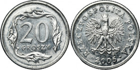 PRÓBA ALUMINIUM, 20 groszy 2005 - BARDZO RZADKIE
