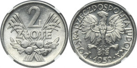2 złote 1959 Jagody - NGC MS65 - NAJRZADSZY ROCZNIK