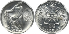 5 złotych 1959 Rybak - NGC MS65