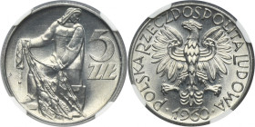 5 złotych 1960 Rybak - NGC MS65