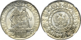 100 złotych 1966 Mieszko i Dąbrówka - NGC MS66