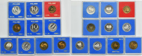 Zestaw, PRL, 1 złoty, 5 złotych i 10 złotych (10 szt.)
