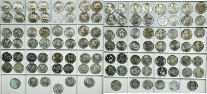 Zestaw, PRL, 20 złotych i 50 złotych (54 szt.) Zestaw 54 monet PRL o nominale 20...