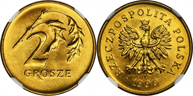 2 grosze 1990 - NGC MS66 Mennicza moneta z oceną MS66 od NGC.
Reference: Parchi...