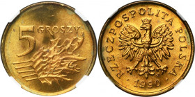 5 groszy 1990 - NGC MS65
