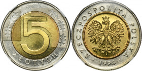 5 złotych 1994 - NGC MS66