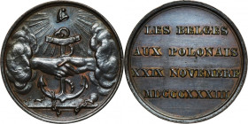 Medal minted by the Belgians on the third anniversary of the outbreak of the November Uprising in 1833 R4