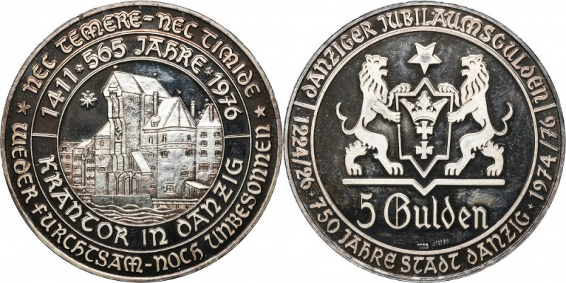 Medal 750 Years of the City of Danzig 1976 - crane Medal of the 750th anniversar...