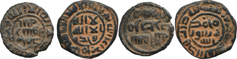 Lot, Umajjads, AE (2 pcs.) Lot of two Umayyad AE coins.
 Zestaw 2 monet brązowy...