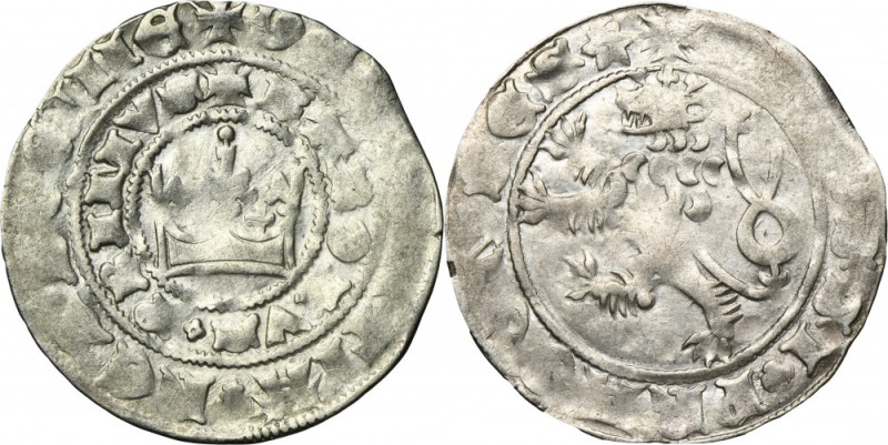 Bohemia, Karl IV, Groschen Kuttenberg Prague groschen of Karl IV from 1350-1358....