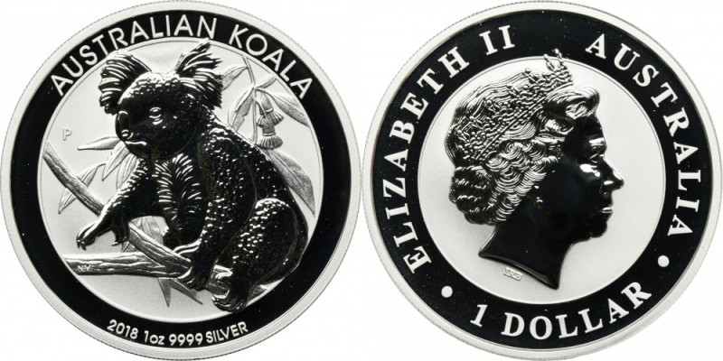 Australia, Elizabeth II, 1 Perth Dollar 2018 P - Koala Proof type. .999 silver, ...
