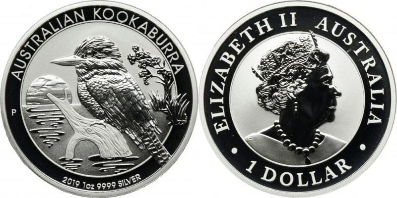 Australia, Elizabeth II, 1 Dollar Perth 2019 P - Kookaburra Proof.
.999 silver,...