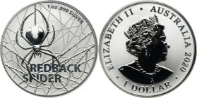 Australia, Elizabeth II, 1 Dollar Canberra 2020 - Redback Spider