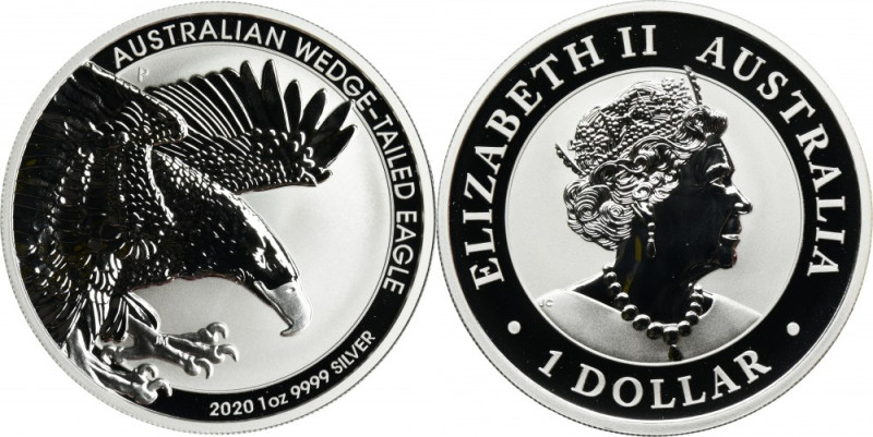 Australia, Elizabeth II, 1 Perth Dollar 2020 - Australian Wedge-Tailed Eagle Pro...