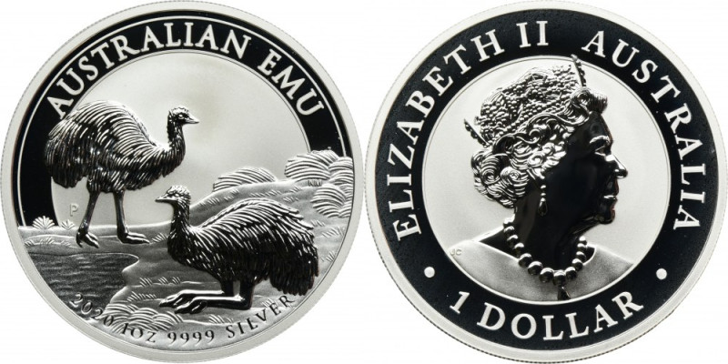 Australia, Elizabeth II, 1 Dollar Perth 2020 P - Emu Proof type. Mintage 30.000 ...