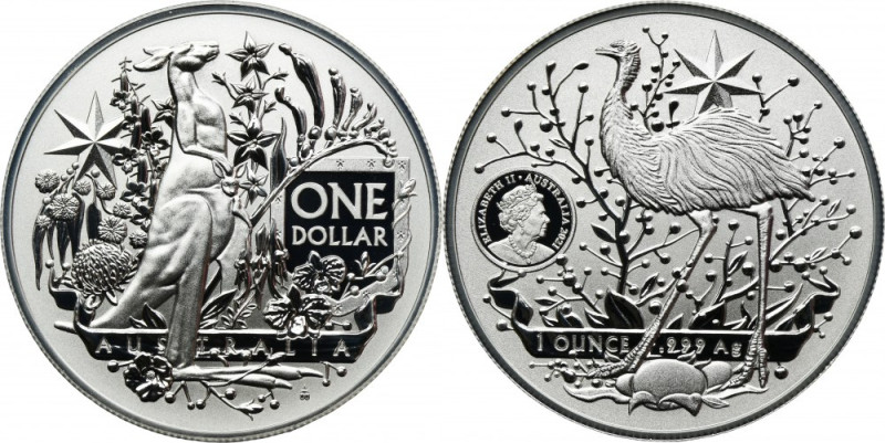 Australia, Elizabeth II, 1 Canberra Dollar 2021 - Coat of Arms Proof type. Minta...