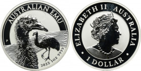 Australia, Elizabeth II, 1 Dollar Perth 2022 P - Emu