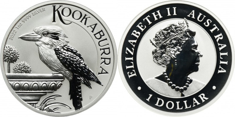 Australia, Elizabeth II, 1 Dollar Perth 2022 P - Kookaburra Proof type. 1 oz. '9...
