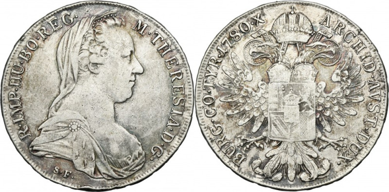 Austria, Maria Theresa, Thaler Wien 1780 SF Diameter 41 mm, weight 27.84 g Średn...