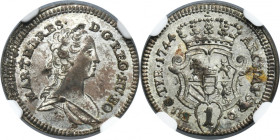 Austria, Maria Theresa, 1 Kreuzer Wien 1744 - NGC MS64
