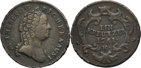 Austria, Maria Theresa, 1 Kreuzer Kremnitz 1761 K