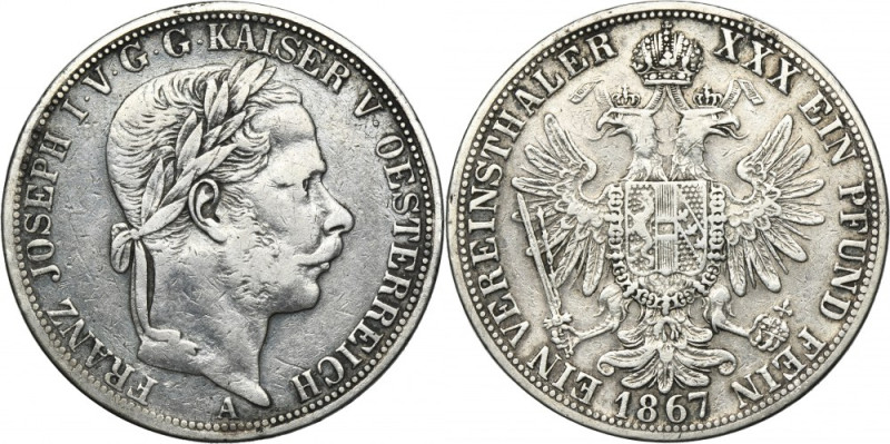Austria, Franz Joseph I, Thaler Wien 1867 A Austria, Franz Joseph I (1848-1916),...