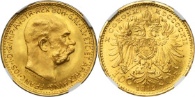 Austria, Franz Josef I, 10 Corona Wien 1912 - RESTRIKE - NGC MS67