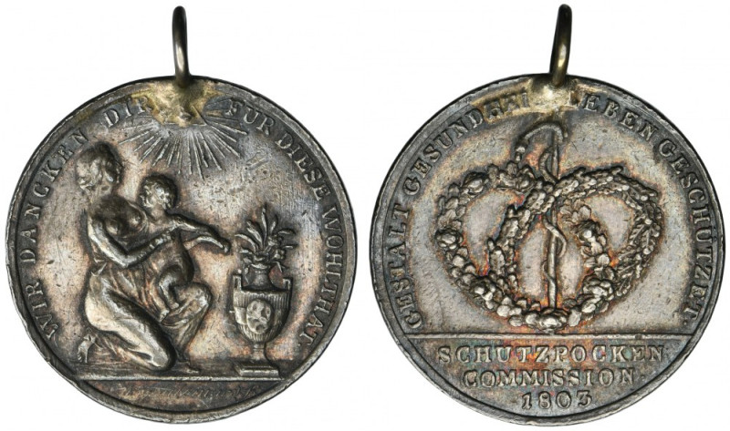Austria, Medal of the Commission for the Protection against Smallpox 1803 Medal ...