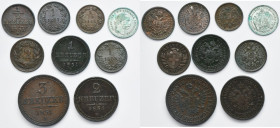 Set, Austria and Switzerland, Kreuzer and 2 Rappen (9 pcs.)