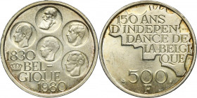 Belgium, Baldwin I, 500 Francs 1980 - 150th Anniversary of Belgian Independence