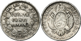 Bolivia, 20 Centavos Potosi 1880