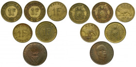 Set, Burundi and Rwanda, 1 Franc and 5 Francs (6 pcs.)
