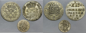 Lot, Denmark, Frederick IV, 1 Skilling Dansk and 12 Skilling Dansk (3 pcs.)