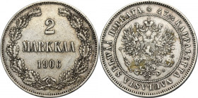 Finland, Autonomia, Nicholas II, 2 Markkaa Helsinki 1906 L