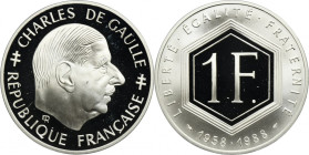 France, Fifth Republic, 1 Franc Paris 1988 - Charles de Gaulle
