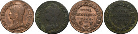 Lot, France, I Republic, 5 Centimes 1799 (2 pcs.)