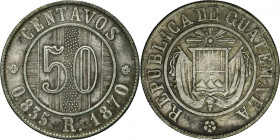 Guatemala, Republic, 50 Centavos Guatemala 1870 R