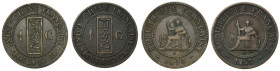Set, French Indochina, 1 Cent Paris (2 pcs.)