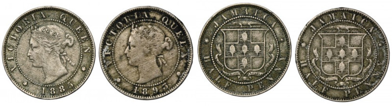 Set, Jamaica, Victoria, 1/2 Penny London (2 pcs.) Set of two Jamaican Queen Vict...